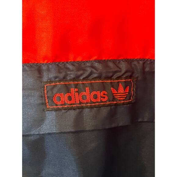 Men's Vintage 80s Adidas Red & Blue 1/4 Zip Packable Windbreaker Jacket Sz Med - Picture 3 of 6